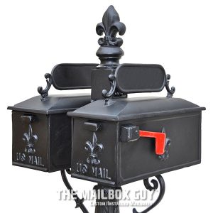 Double Fleur-de-Lis Mailbox on Fleur-de-Lis Post